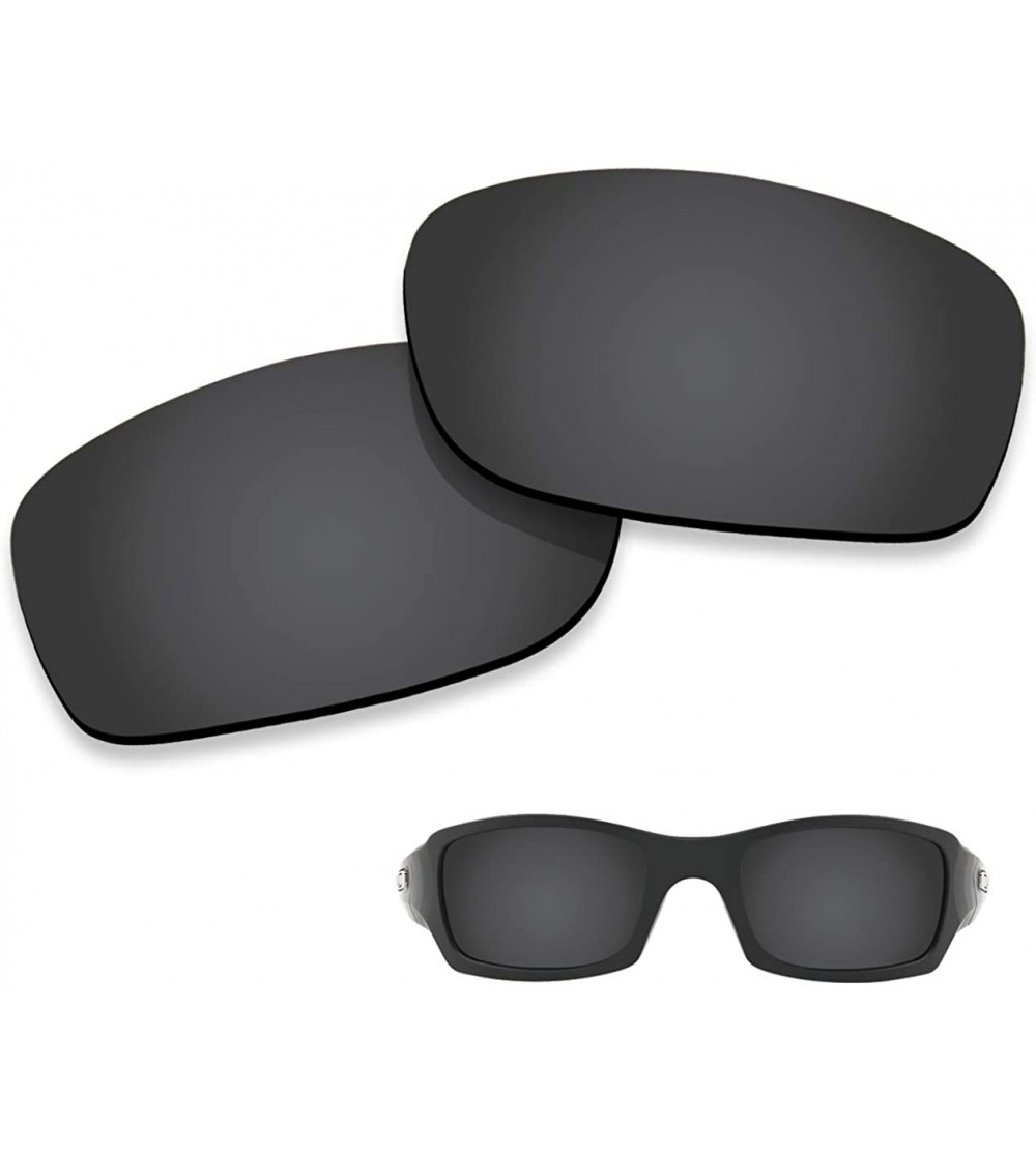 Wayfarer Polarized Lenses Replacement Fives Squared 100% UV Protection-Variety Colors - Solid Black - C518KYTM7A3 $26.33
