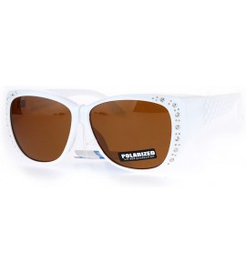 Oversized Polarized 55mm Fit Over OTG Butterfly Rhinestone Diva Sunglasses - White - CA12OI0HULL $24.27