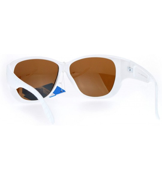 Oversized Polarized 55mm Fit Over OTG Butterfly Rhinestone Diva Sunglasses - White - CA12OI0HULL $24.27