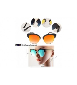 Cat Eye Semi-Rimless Cat-Eye Horn Rimmed Sunglasses Mirrored/Gradient/Smoke Flat Lens A009 - CX193YSISER $18.97