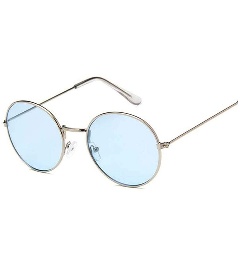 Round Vintage Round Sunglasses Women Ocean Color Lens Mirror Sun Glasses Design Metal Frame Circle Oculos UV400 - CL197Y76CIK...