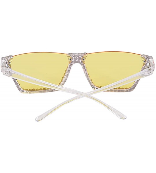 Goggle Sparkling Crystal Sunglasses UV Protection Rhinestone Sunglasses - Yellow231 - C318ZYM489C $27.96