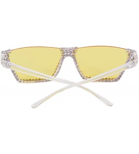 Goggle Sparkling Crystal Sunglasses UV Protection Rhinestone Sunglasses - Yellow231 - C318ZYM489C $27.96