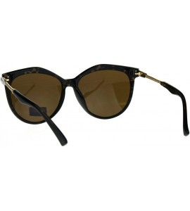 Butterfly Womens Rhinestone Iced Luxury Designer Horn Rim Cat Eye Sunglasses - Tortoise Brown - CV180CCG2ZI $23.25