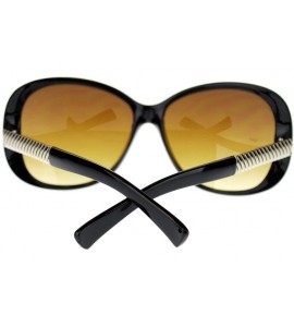 Oversized Womens Metal Chain Oversized Large Butterfly Designer Fashion Sunglasses - Black Brown - CW11NV5BT3P $18.54