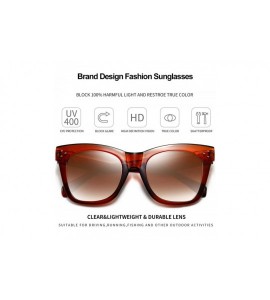 Square Oversized Square Sunglasses for Women Fashion Designer Big Shades Gradient Women Sunglasses - CG197EMDYR9 $19.42