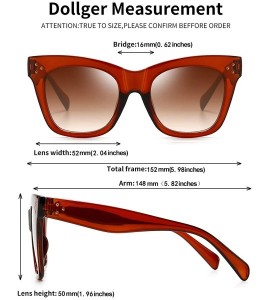 Square Oversized Square Sunglasses for Women Fashion Designer Big Shades Gradient Women Sunglasses - CG197EMDYR9 $19.42