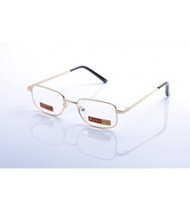 Rectangular Men Women Metal Full Rim Reading Glasses - Gold - CL12IDGYSSJ $19.75