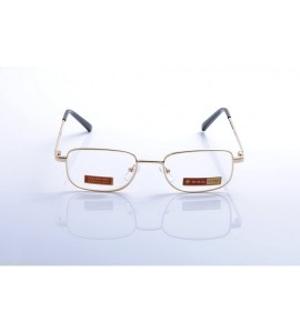 Rectangular Men Women Metal Full Rim Reading Glasses - Gold - CL12IDGYSSJ $19.75