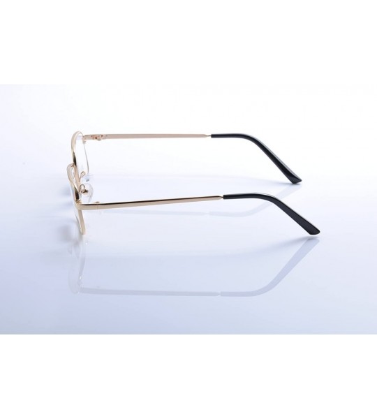 Rectangular Men Women Metal Full Rim Reading Glasses - Gold - CL12IDGYSSJ $19.75