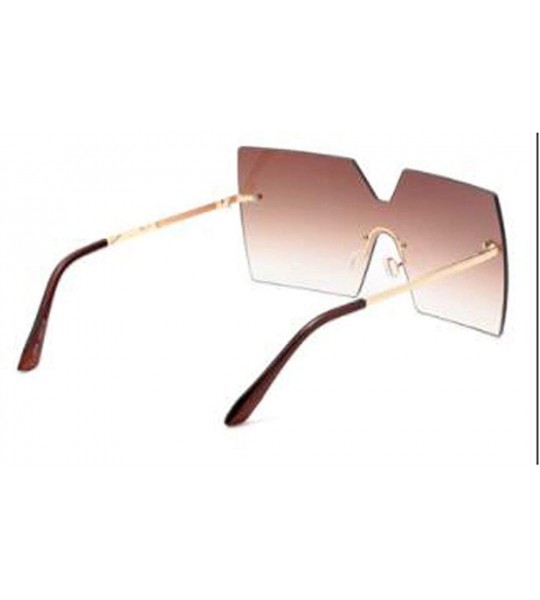 Oversized Frameless Siamese Sunglasses- Women's Oversized Frame Goggles- Box Sunglasses - B - C318SHH6YA4 $71.04