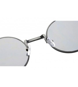 Round Womens Sunglasses Round Punk Fashion Sunglasses Small - Black Frame+grey Lens - CI18Q4MA3XG $41.27