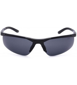 Goggle Men's Sports Style Polarized Sunglasses Driver Glasses Unbreakable Frame - Black Frame Gray - CC186QQGE2Y $48.54