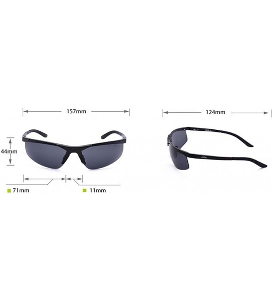 Goggle Men's Sports Style Polarized Sunglasses Driver Glasses Unbreakable Frame - Black Frame Gray - CC186QQGE2Y $48.54