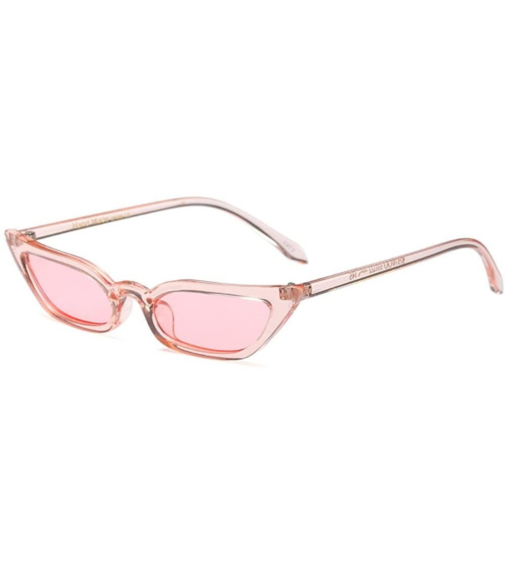 Goggle 2018 Women Small Frame Cat Sunglasses Vintage Fashion Brand Designer Candy Color - Pink - CT18CG0AEGE $21.24