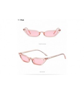 Goggle 2018 Women Small Frame Cat Sunglasses Vintage Fashion Brand Designer Candy Color - Pink - CT18CG0AEGE $21.24