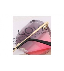 Rimless Sunglasses Rhinestones Gradient Oversized - CT190GIK9U9 $21.53