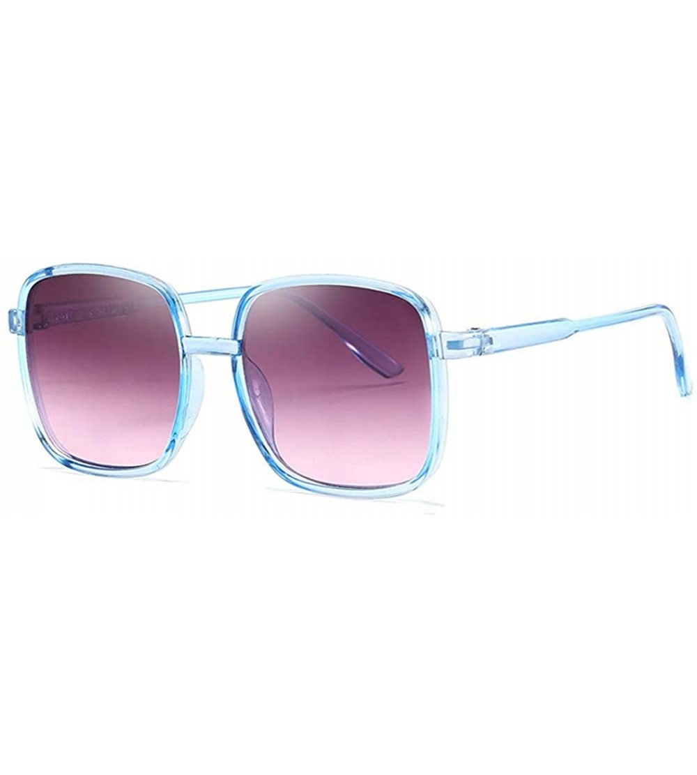 Round Unisex Sunglasses Retro Black Grey Drive Holiday Round Non-Polarized UV400 - Blue Grey - CQ18R8342SO $16.75