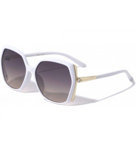 Butterfly Geometric Rhinestone Fashion Sunglasses - White - C41972DHIXA $27.20