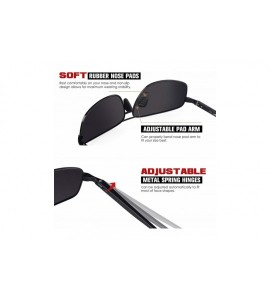 Rectangular Polarized Sunglasses for Men Retro Classic Square Frame Shades SR003 - Z 4 Matte Black Frame Black Lens - CH18NWG...
