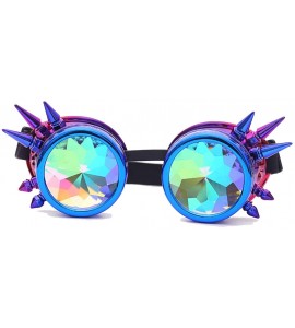 Round Kaleidoscope Steampunk Rave Glasses Crystal Prism Sunglasses Goggles - Blue Purple - C418SUC9HC5 $24.65