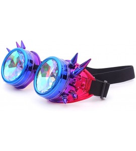 Round Kaleidoscope Steampunk Rave Glasses Crystal Prism Sunglasses Goggles - Blue Purple - C418SUC9HC5 $24.65