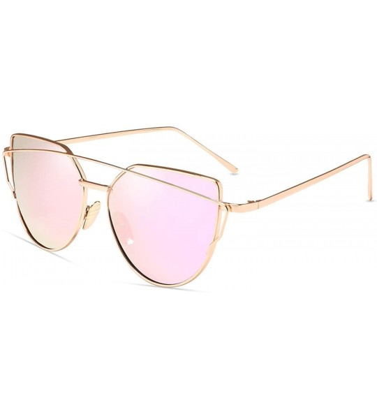 Cat Eye Cat Eye Sunglasses Women 2019 Brand Designer Sun Glasses Reflection Mirrors UV400 - Xy1904-1 - C018W7UQMR2 $26.95