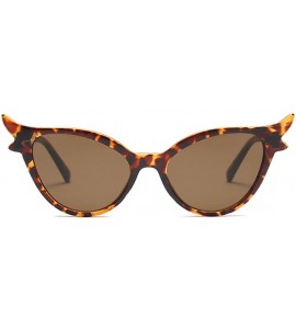 Goggle Women Vintage Retro Cat Eye Sunglasses Resin frame Oval Lens Mod Style - Leopard - CF18DTS6O6M $18.52