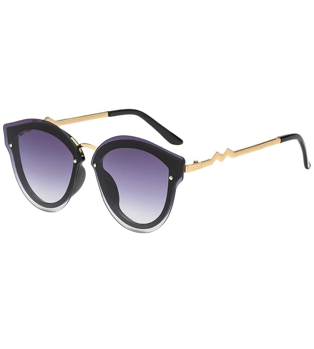 Cat Eye Fashion Irregular Oversized Sunglasses - F - CK18Q9TWYGA $18.03