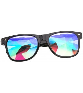 Goggle Kaleidoscope Glasses - Rainbow Rave Prism Diffraction Crystal Lens Sunglasses Goggles - Black - CU186L4U7Y2 $23.48