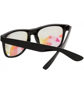 Goggle Kaleidoscope Glasses - Rainbow Rave Prism Diffraction Crystal Lens Sunglasses Goggles - Black - CU186L4U7Y2 $23.48