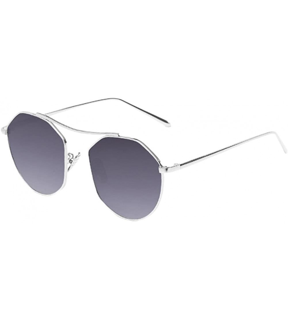 Sport Fashion Reflective Sunglasses Metal Frame Eyeglasses Mens Womens Eyewear - Silver&gray - C31808KAEHE $26.60