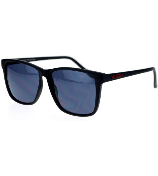 Oversized Marijuana Mens Thin Matte Plastic Oversize Rectangular Sunglasses - Red - CB11WI4ONDD $19.58