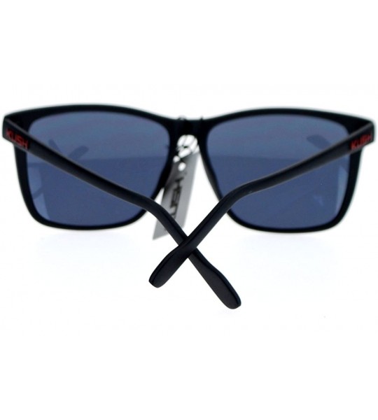 Oversized Marijuana Mens Thin Matte Plastic Oversize Rectangular Sunglasses - Red - CB11WI4ONDD $19.58