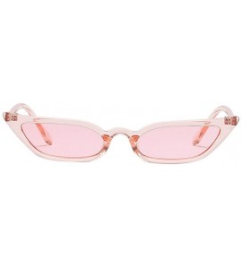 Rectangular Sunglasses for Women Fashion Vintage Cat Eye Retro Small Frame UV400 Eyewear Glasses (Pink) - CX18RL96496 $15.50