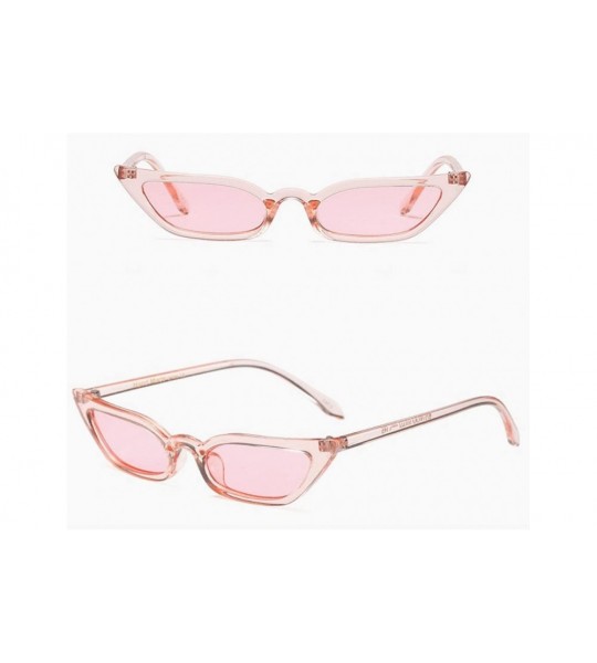 Rectangular Sunglasses for Women Fashion Vintage Cat Eye Retro Small Frame UV400 Eyewear Glasses (Pink) - CX18RL96496 $15.50