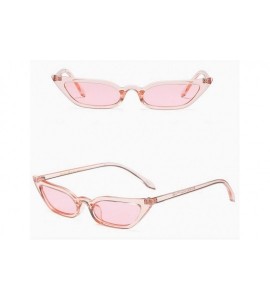 Rectangular Sunglasses for Women Fashion Vintage Cat Eye Retro Small Frame UV400 Eyewear Glasses (Pink) - CX18RL96496 $15.50