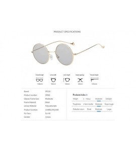 Oversized Fashion Metal Round Steampunk Retro Women Sunglasses Ocean Color Gold Red - Gold Pinkblue - CU18YKUE2RW $19.78