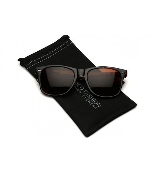 Rectangular Iconic Horn Rimmed Retro Classic Sunglasses - Tortoise - CZ12O281N9V $19.25