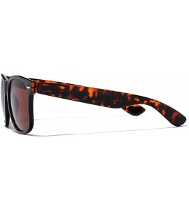 Rectangular Iconic Horn Rimmed Retro Classic Sunglasses - Tortoise - CZ12O281N9V $19.25