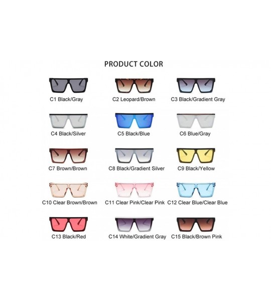 Square Square Oversized Sunglasses for Women and Men Driving Travel Glasses Trend Colorful Sunshade - CT19843UULQ $19.74