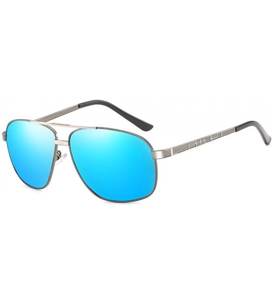 Aviator Men's metal sunglasses bicolor electroplated polarizing glasses - D - C418QQ2072E $60.91