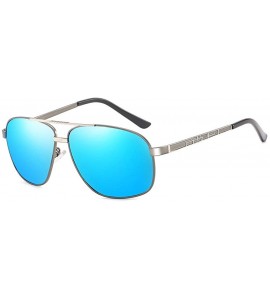 Aviator Men's metal sunglasses bicolor electroplated polarizing glasses - D - C418QQ2072E $60.91