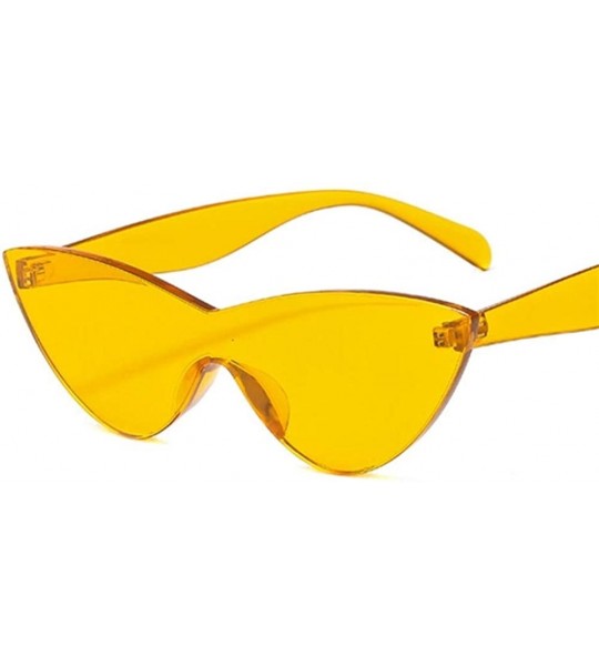 Cat Eye Women Vintage Cat Eye Sunglasses Lovely Sun Glasses For Ladies Cute Sexy Cool Retro Uv400 - Yellow - CQ198UO7MHG $18.21