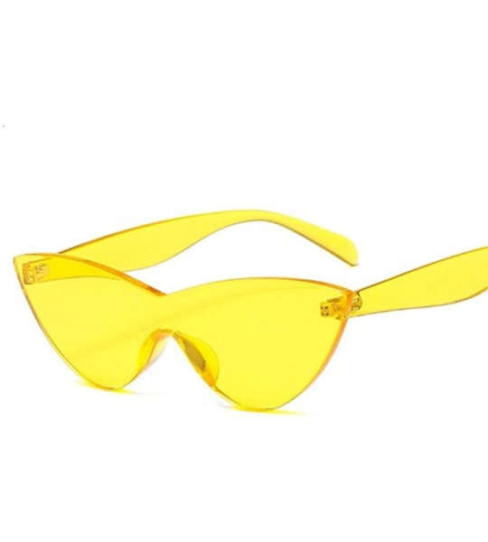 Cat Eye Women Vintage Cat Eye Sunglasses Lovely Sun Glasses For Ladies Cute Sexy Cool Retro Uv400 - Yellow - CQ198UO7MHG $18.21