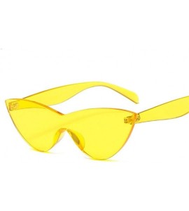 Cat Eye Women Vintage Cat Eye Sunglasses Lovely Sun Glasses For Ladies Cute Sexy Cool Retro Uv400 - Yellow - CQ198UO7MHG $18.21