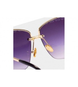 Aviator Half frame sunglasses female 2019 new sunglasses - ladies carved frameless sunglasses - G - CI18SMTU933 $71.48