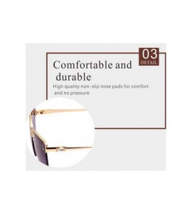 Aviator Half frame sunglasses female 2019 new sunglasses - ladies carved frameless sunglasses - G - CI18SMTU933 $71.48