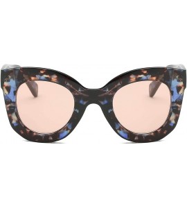 Oversized Women Fashion Round Cat Eye Oversized Designer Sunglasses - Peach - CX18I7T4ZR8 $18.58