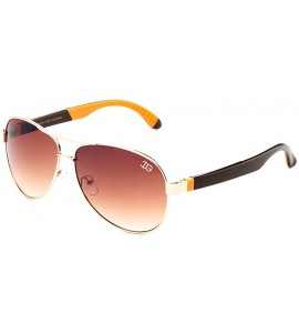 Aviator "Vibrance" Aviator Style Two Tone Aluminum Finish Sunglasses - Gold/Orange - CN12C9SHFJB $19.01